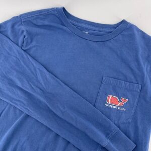 Vineyard Vines Long Sleeve Pocket T-Shirt Whale Logo Blue‎ Size L